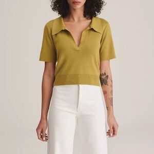 Naadam Silk Blend Twist Back Polo